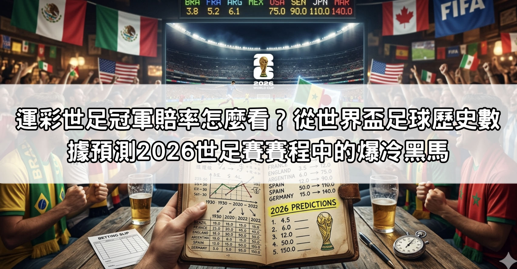 運彩世足冠軍賠率怎麼看?從世界盃足球歷史數據預測2026世足賽賽程中的爆冷黑馬